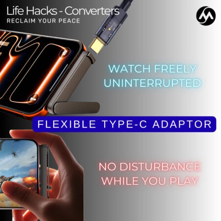 Super Flexible Type-C Charging Adaptor with Folding Stand
