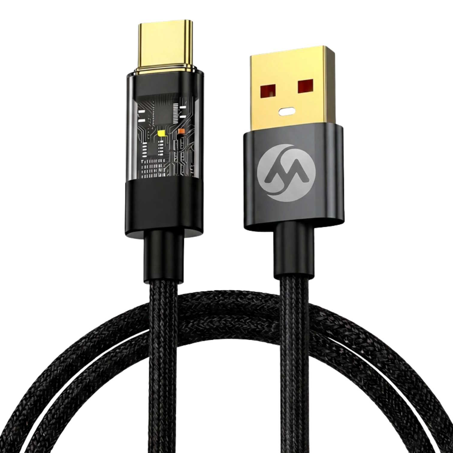 Smart Auto Cut-Off Charging Cable - Type-A to Type-C (Black)