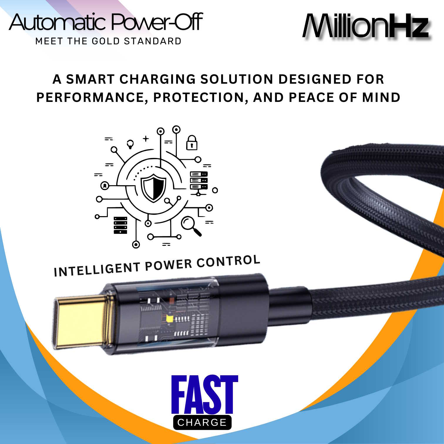 Smart Auto Cut-Off Charging Cable - Type-A to Type-C (Black) - Image 4