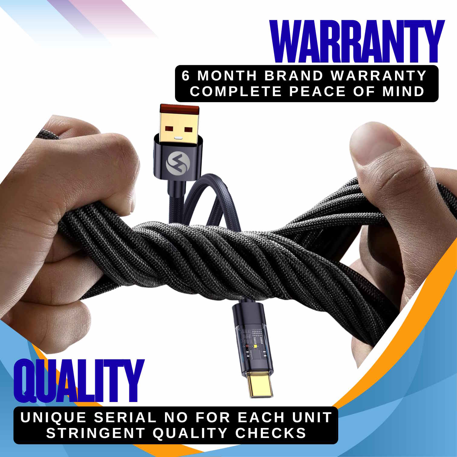 Smart Auto Cut-Off Charging Cable - Type-A to Type-C (Black) - Image 7