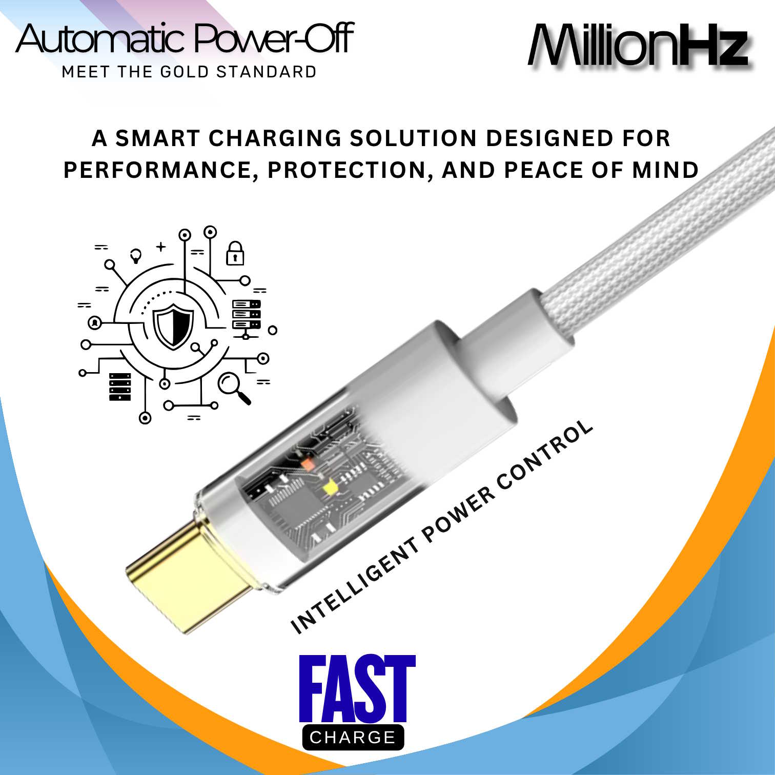 Smart Auto Cut-Off Charging Cable - Type-A to Type-C (White) - Image 4