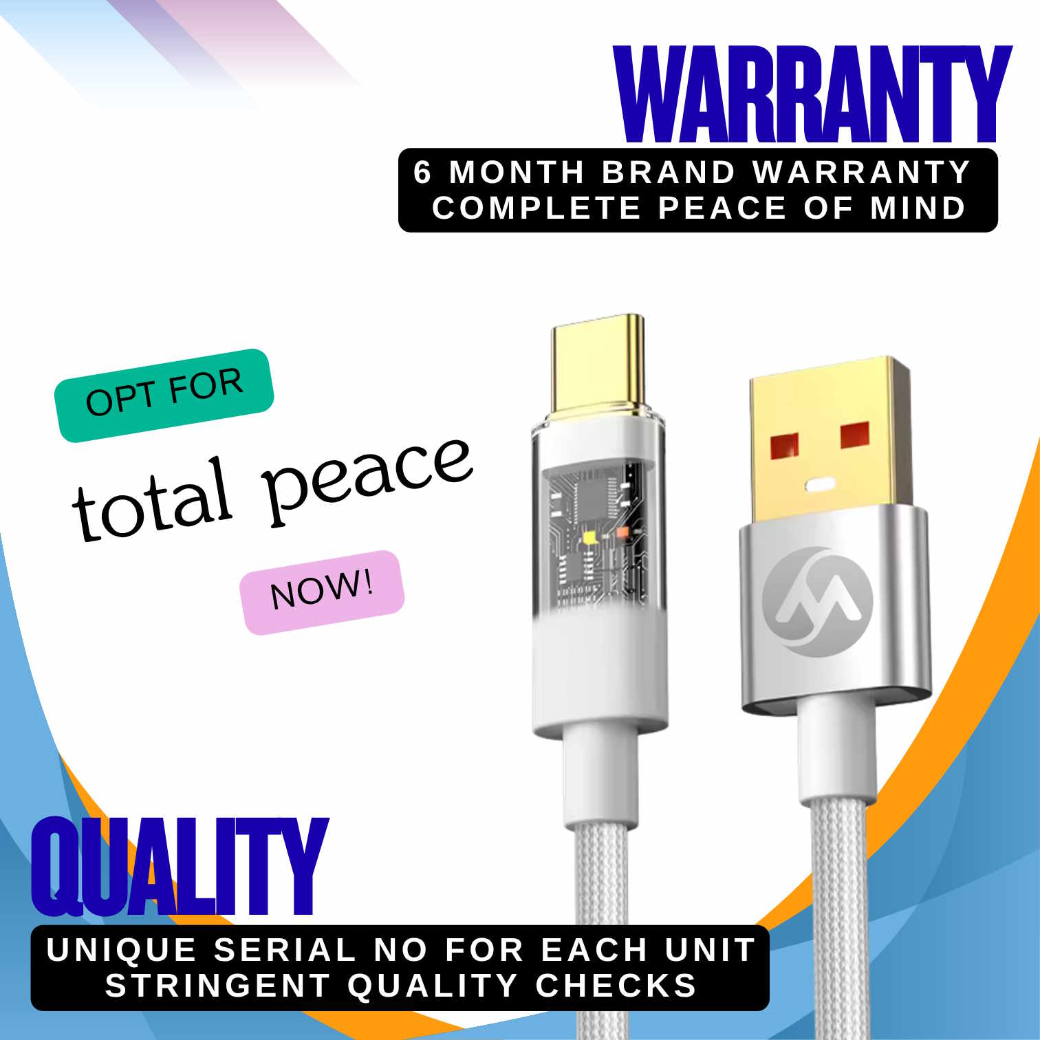 Smart Auto Cut-Off Charging Cable - Type-A to Type-C (White) - Image 7