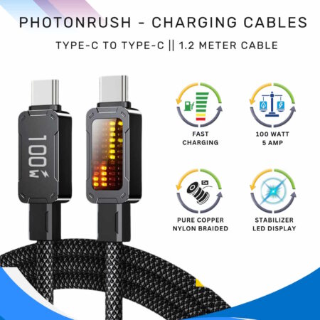 PhotonRush Type-C Fast Charging Cable - Black