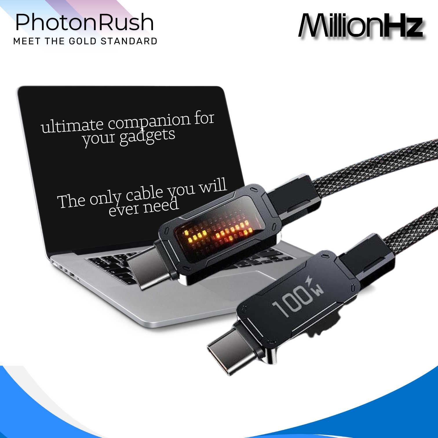 PhotonRush Type-C Fast Charging Cable - Black - Image 4