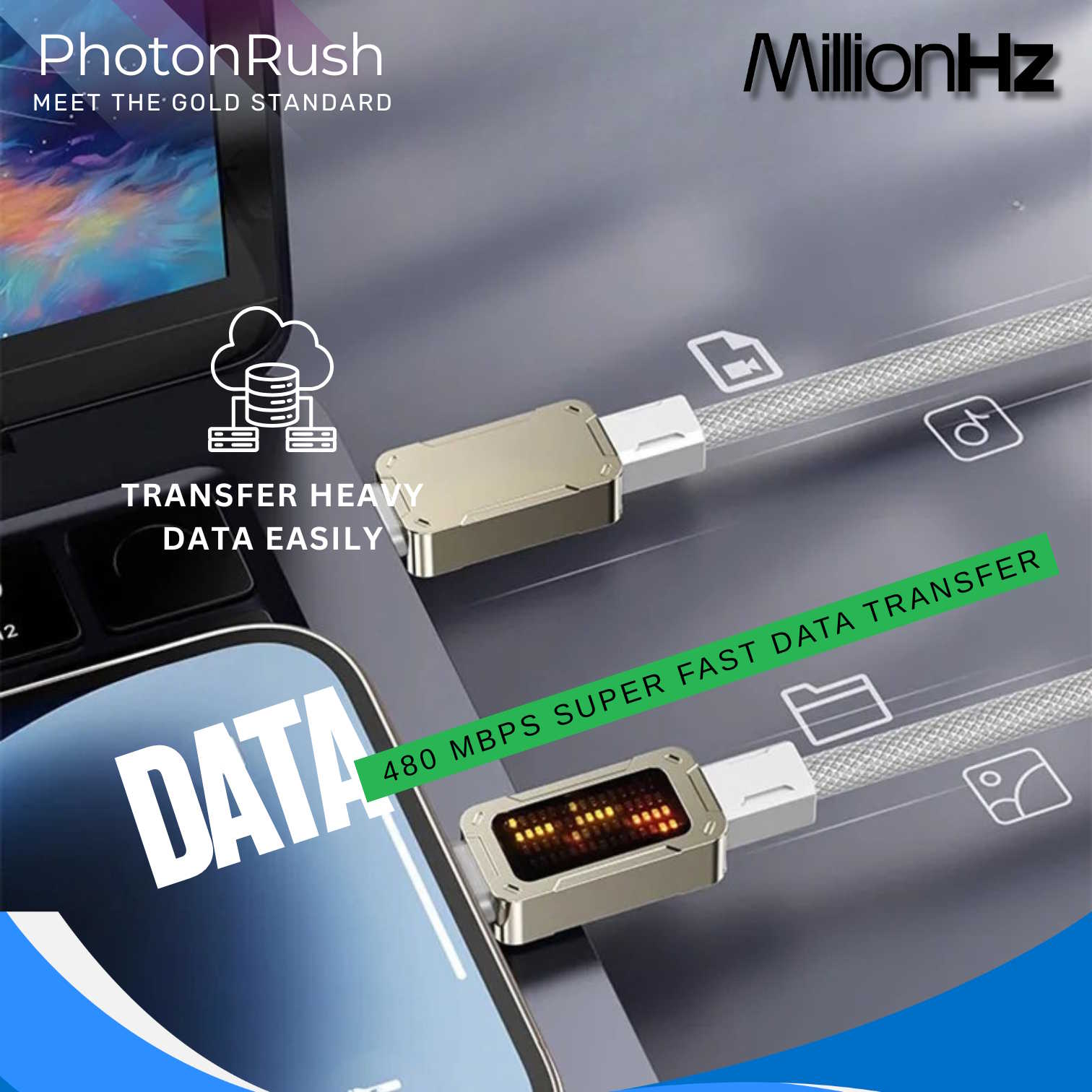 PhotonRush Type-C Fast Charging Cable - Black - Image 7