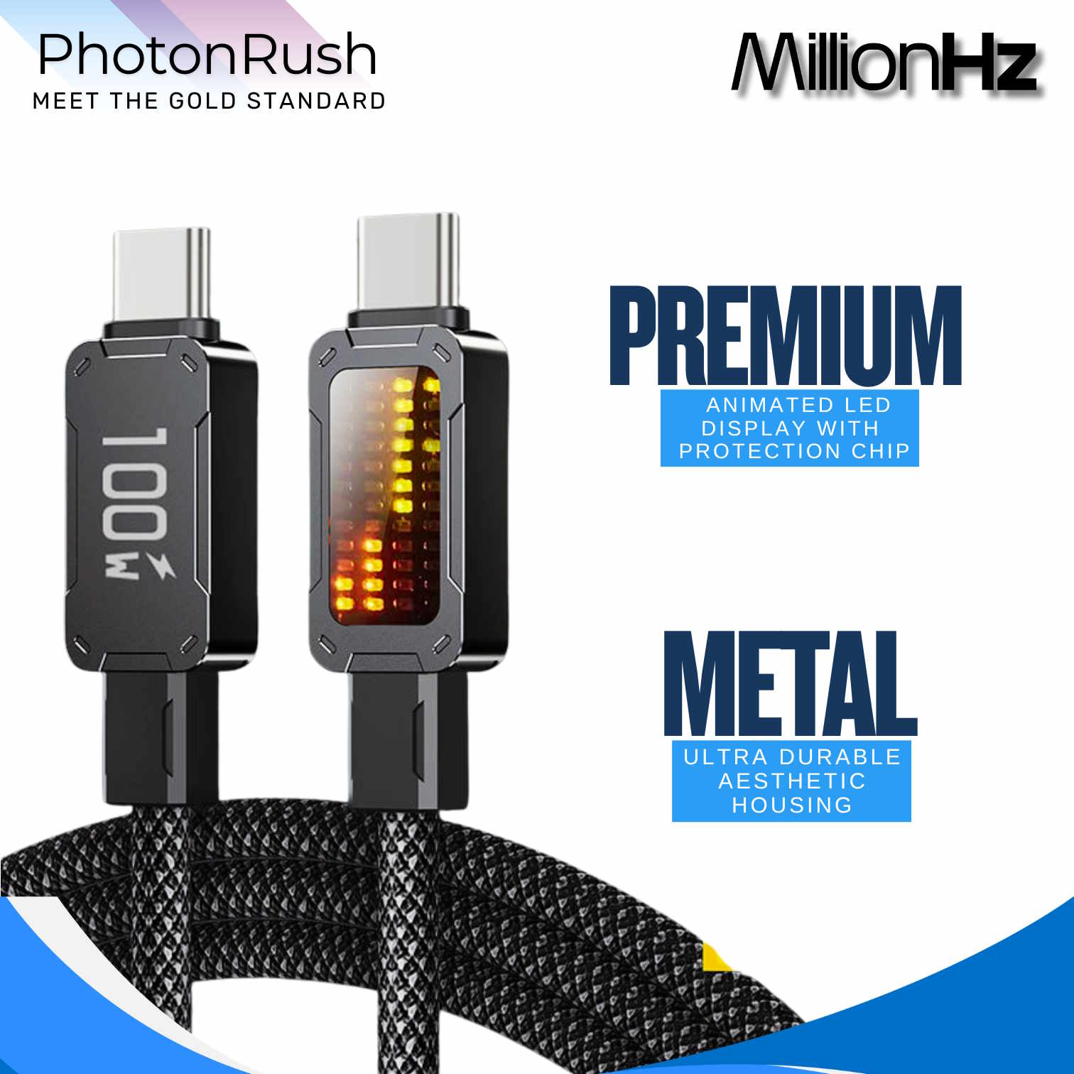 PhotonRush Type-C Fast Charging Cable - Black - Image 8