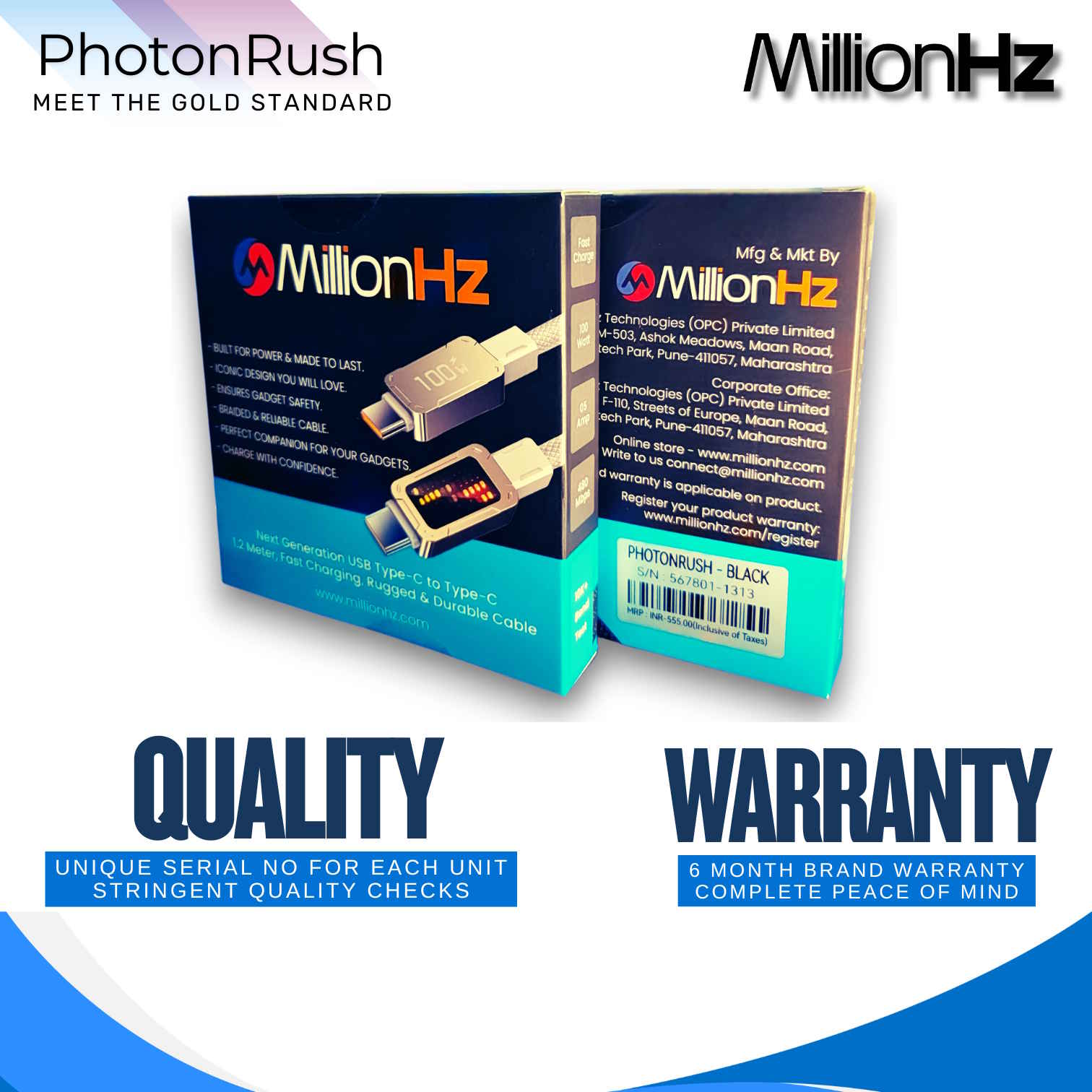 PhotonRush Type-C Fast Charging Cable - Black - Image 9