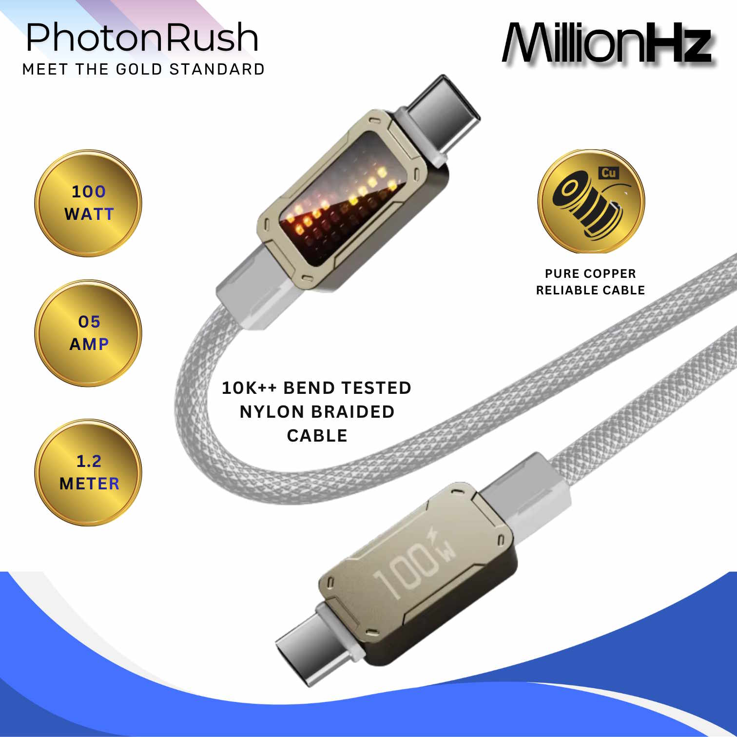 PhotonRush Type-C Fast Charging Cable - White - Image 2