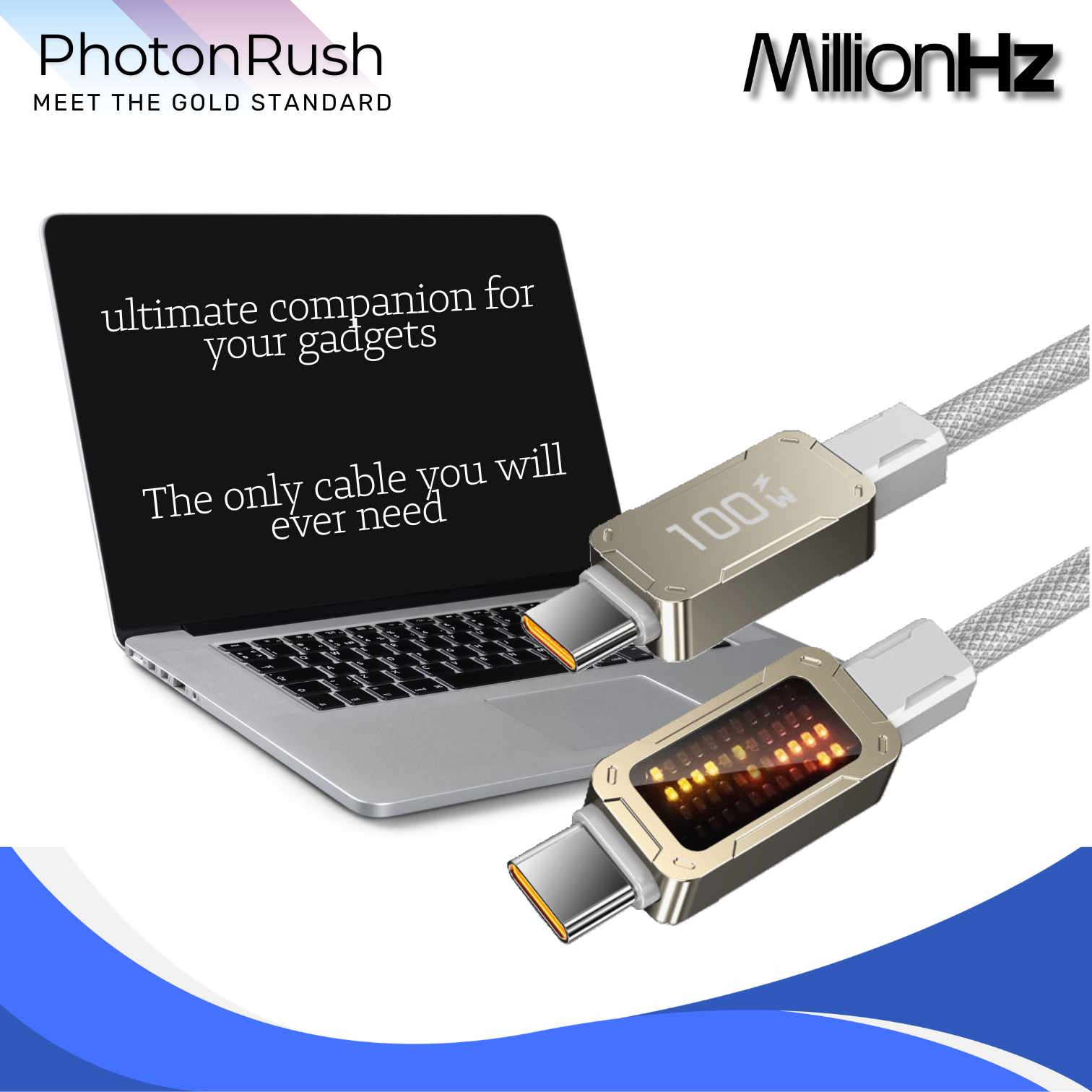 PhotonRush Type-C Fast Charging Cable - White - Image 4