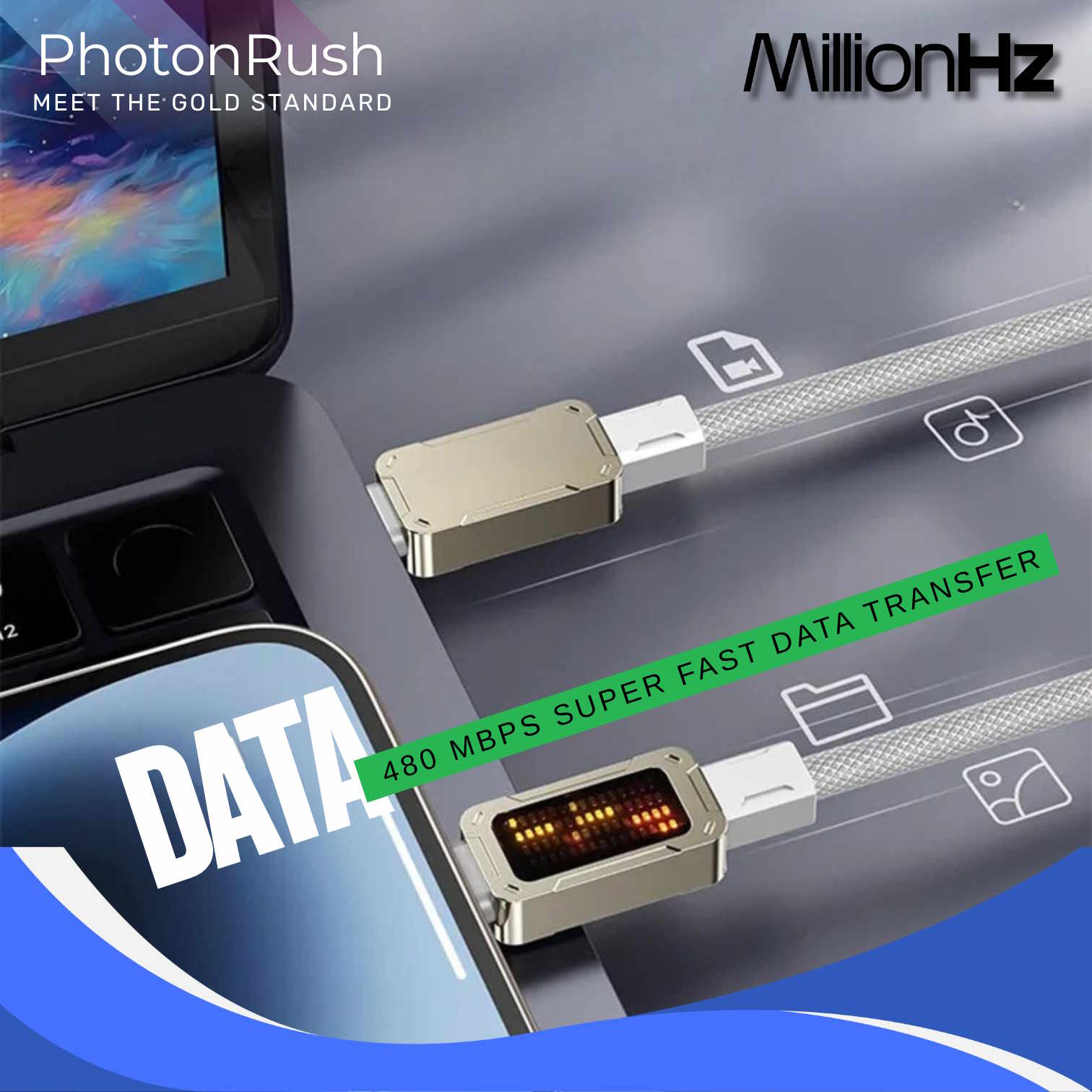 PhotonRush Type-C Fast Charging Cable - White - Image 6