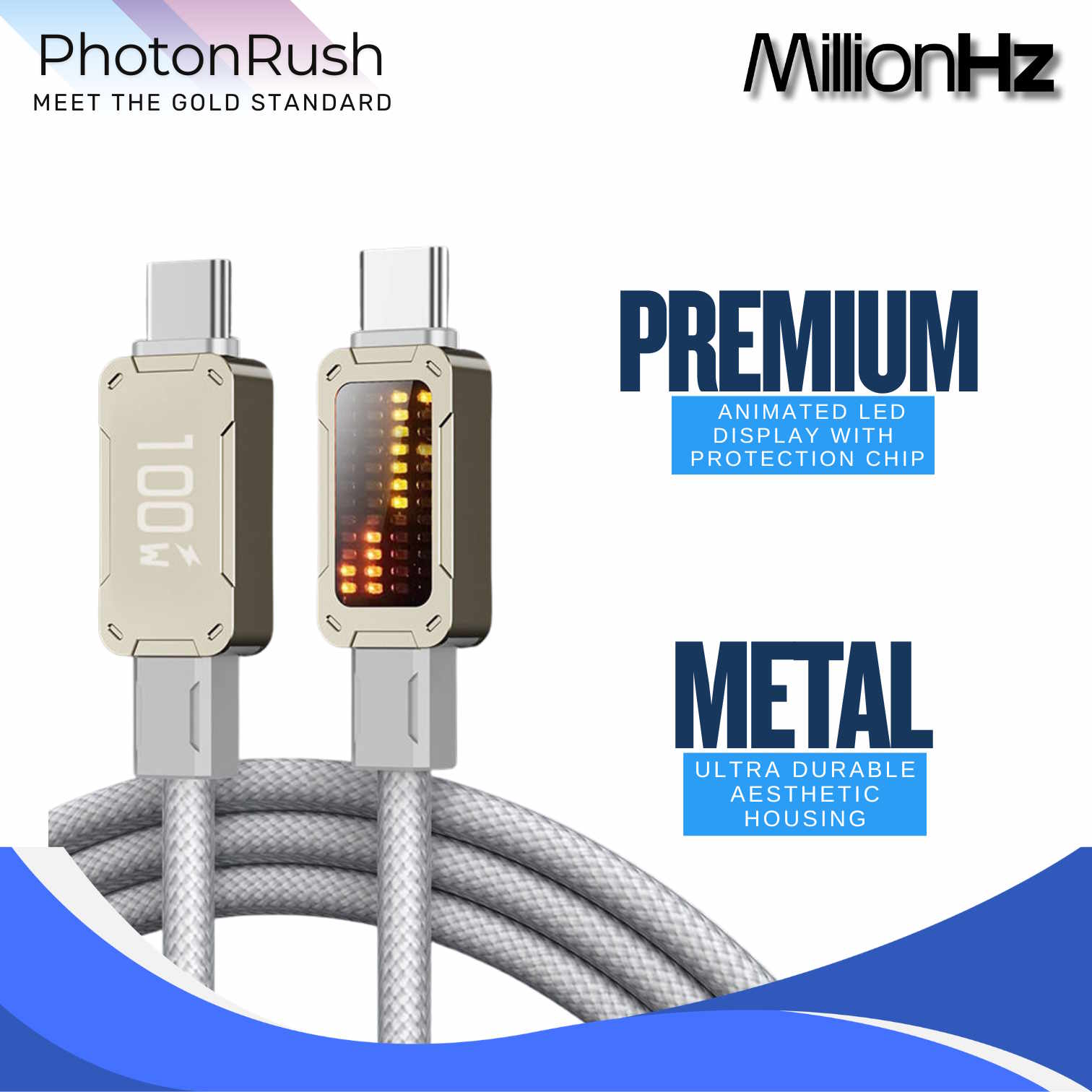 PhotonRush Type-C Fast Charging Cable - White - Image 7