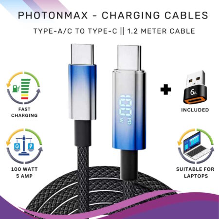 PhotonMax - Type-C/A to Type-C Charging Cable with Power Display