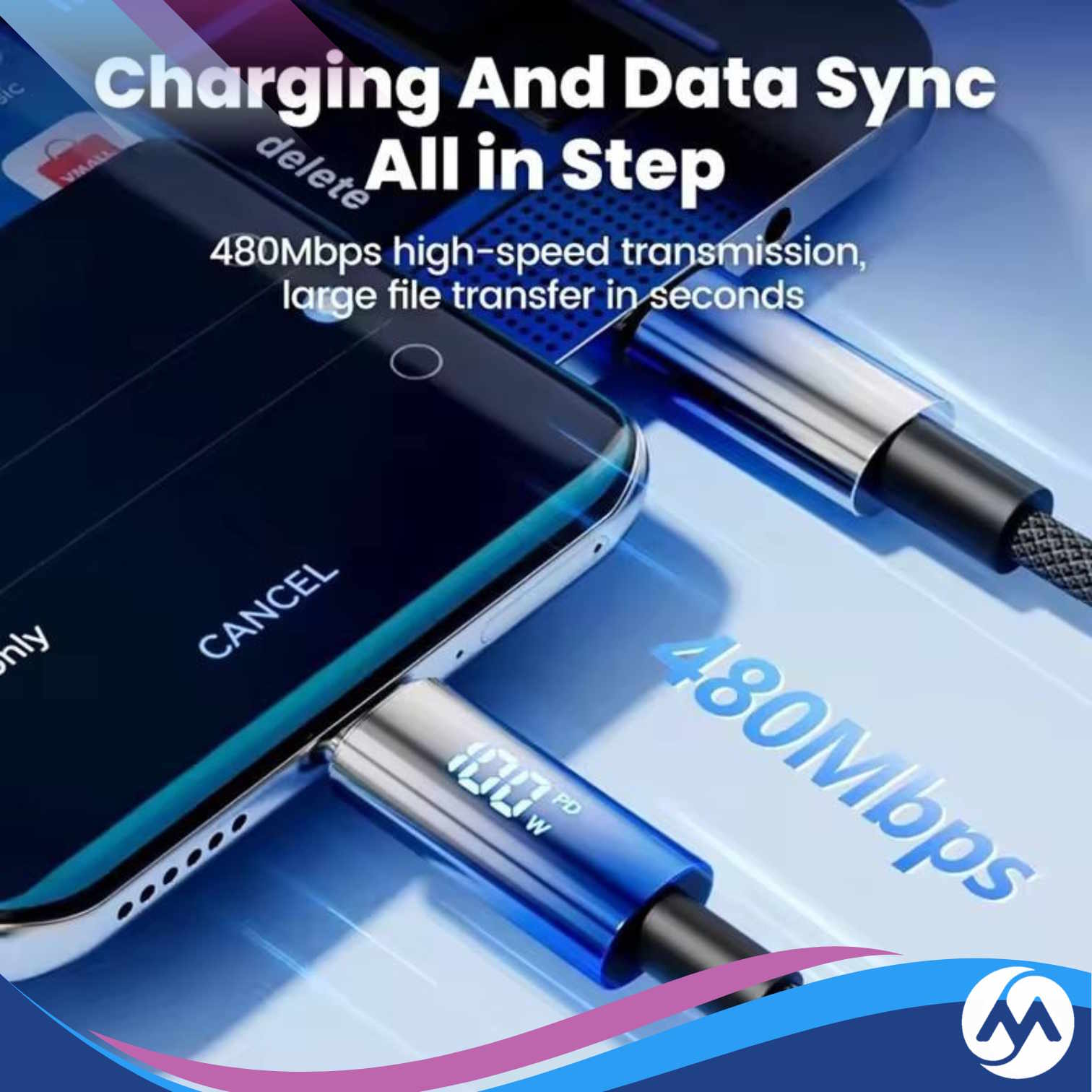 PhotonMax - Type-C/A to Type-C Charging Cable with Power Display - Image 4