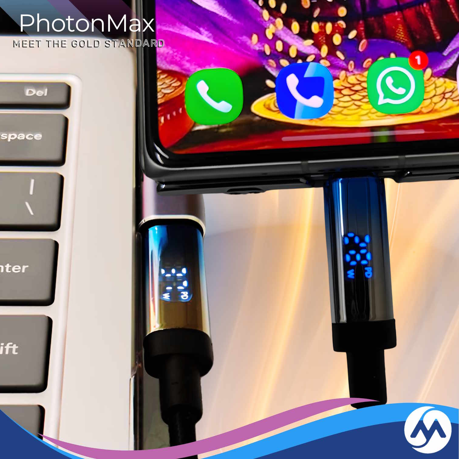 PhotonMax - Type-C/A to Type-C Charging Cable with Power Display - Image 7