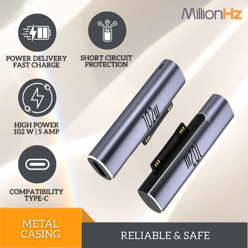 MillionHz Type-C to Microsoft Surface Converter