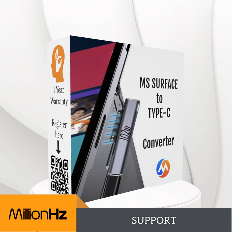 MillionHz Type-C to Microsoft Surface Converter