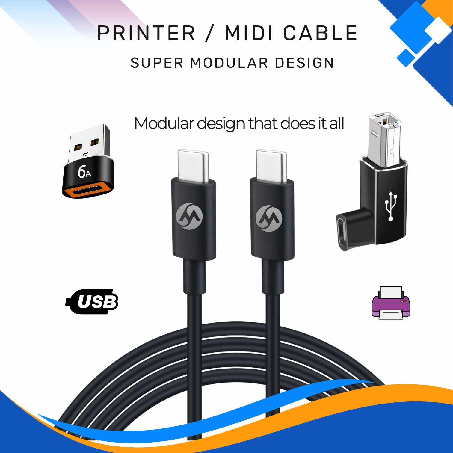 Super Modular Printer MIDI Cable (2 Meter)