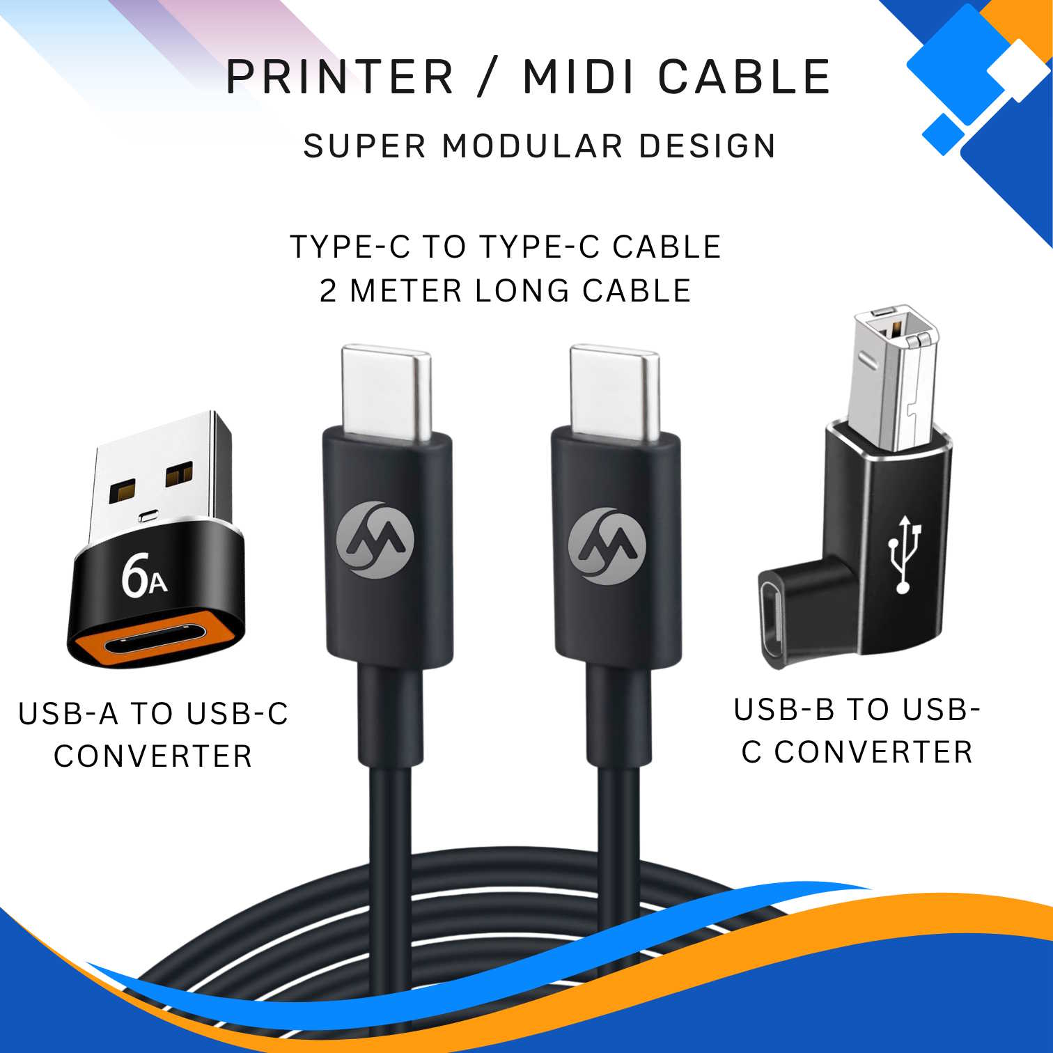 Super Modular Printer MIDI Cable (2 Meter) - Image 2